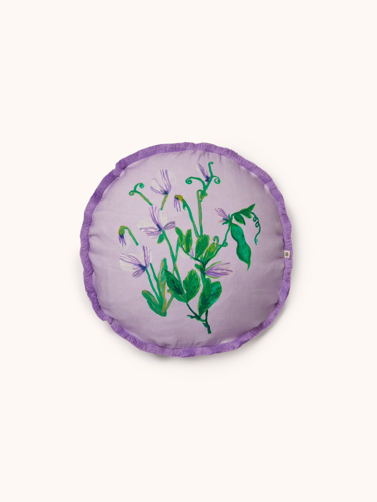Sweet Pea Lilac Linen Cushion