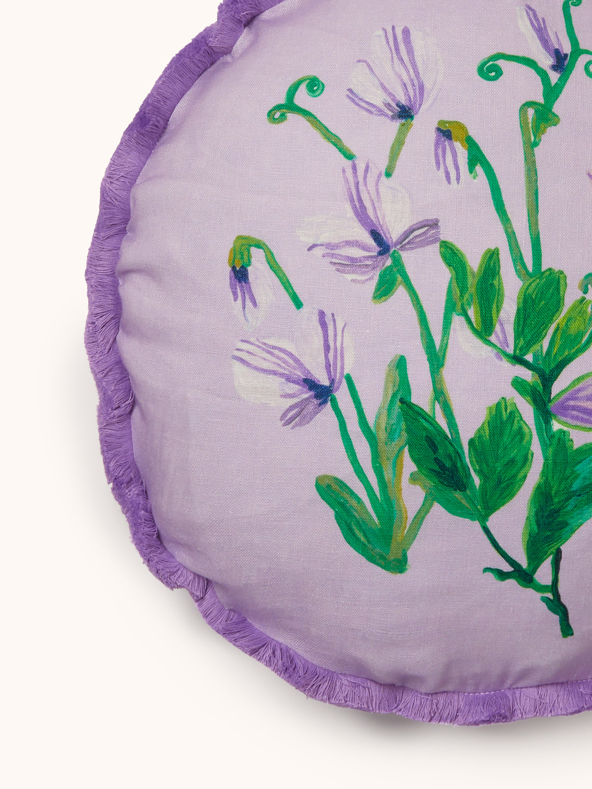 Sweet Pea Lilac Linen Cushion
