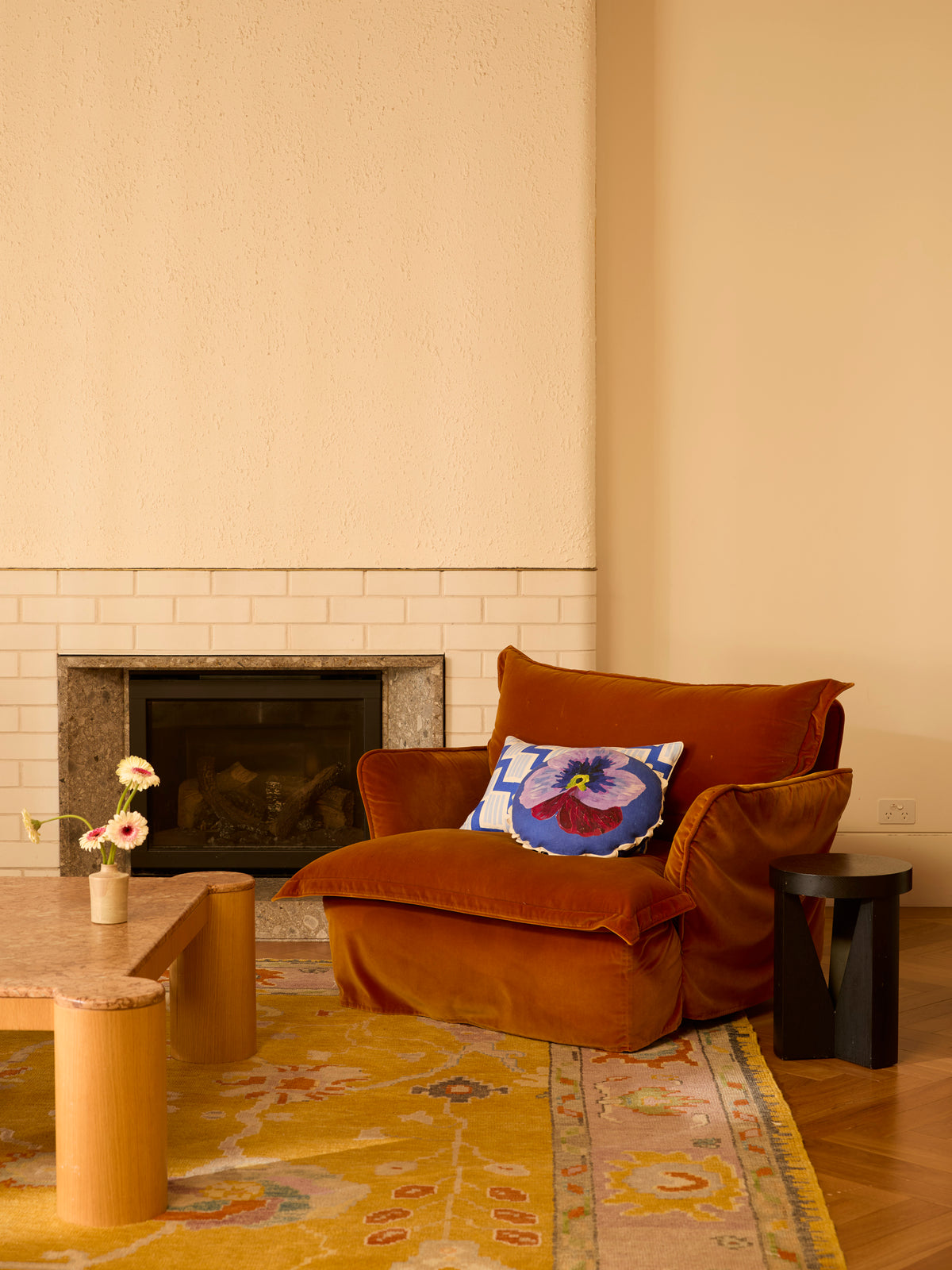 Rosemary Blue Linen Cushion