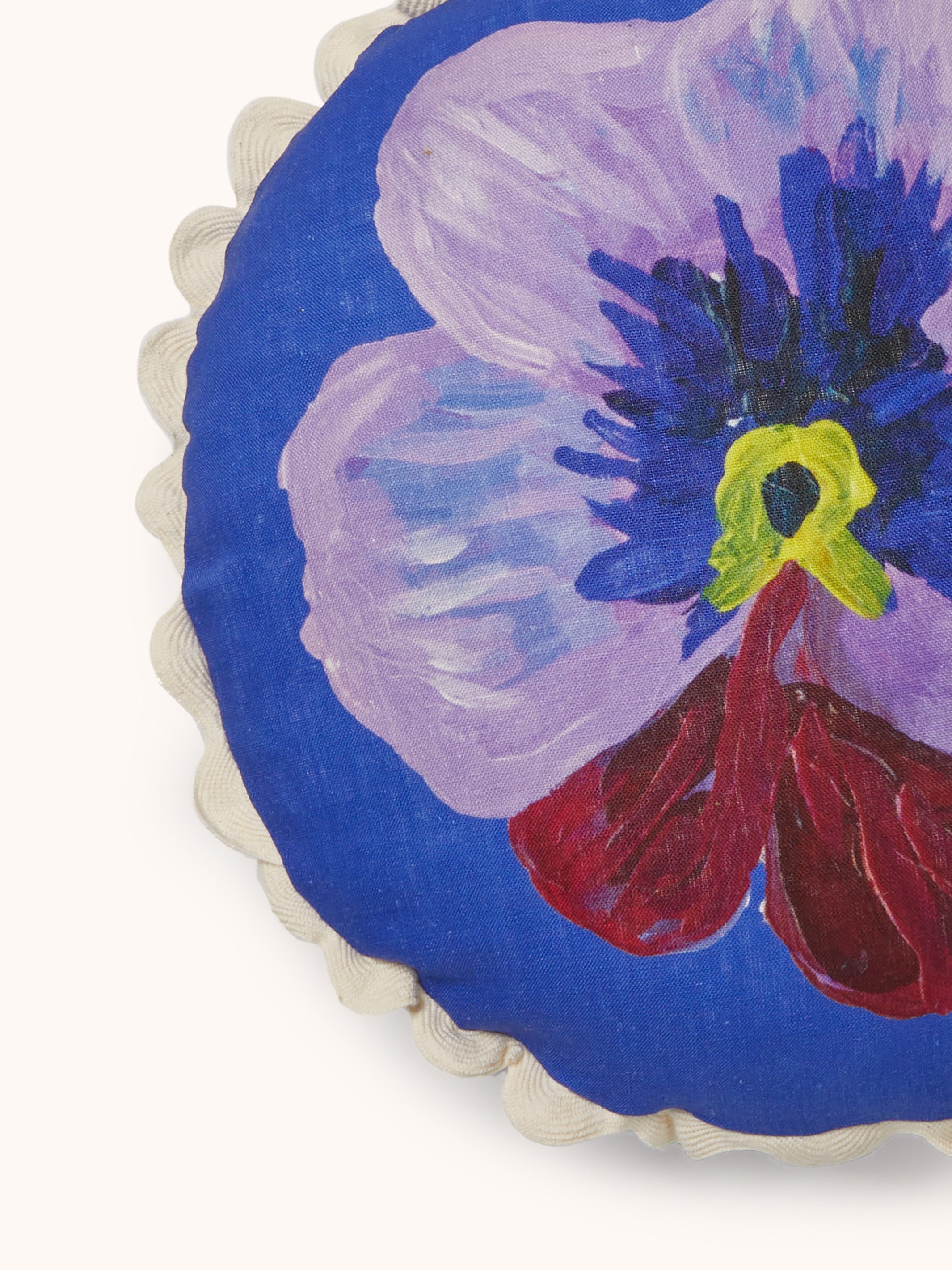 Pansy Klein Blue Linen Cushion