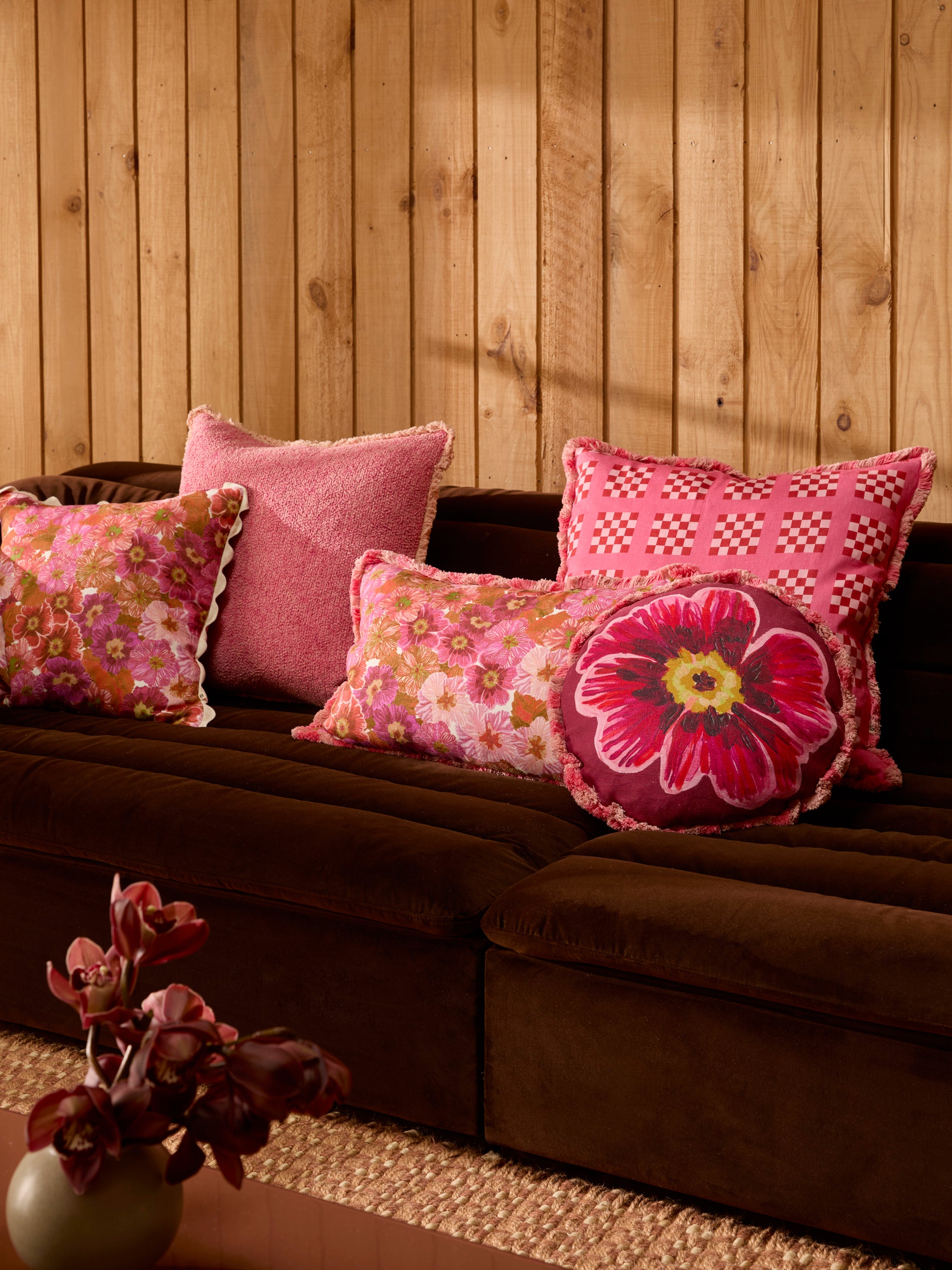 Primrose Pink Linen Cushion