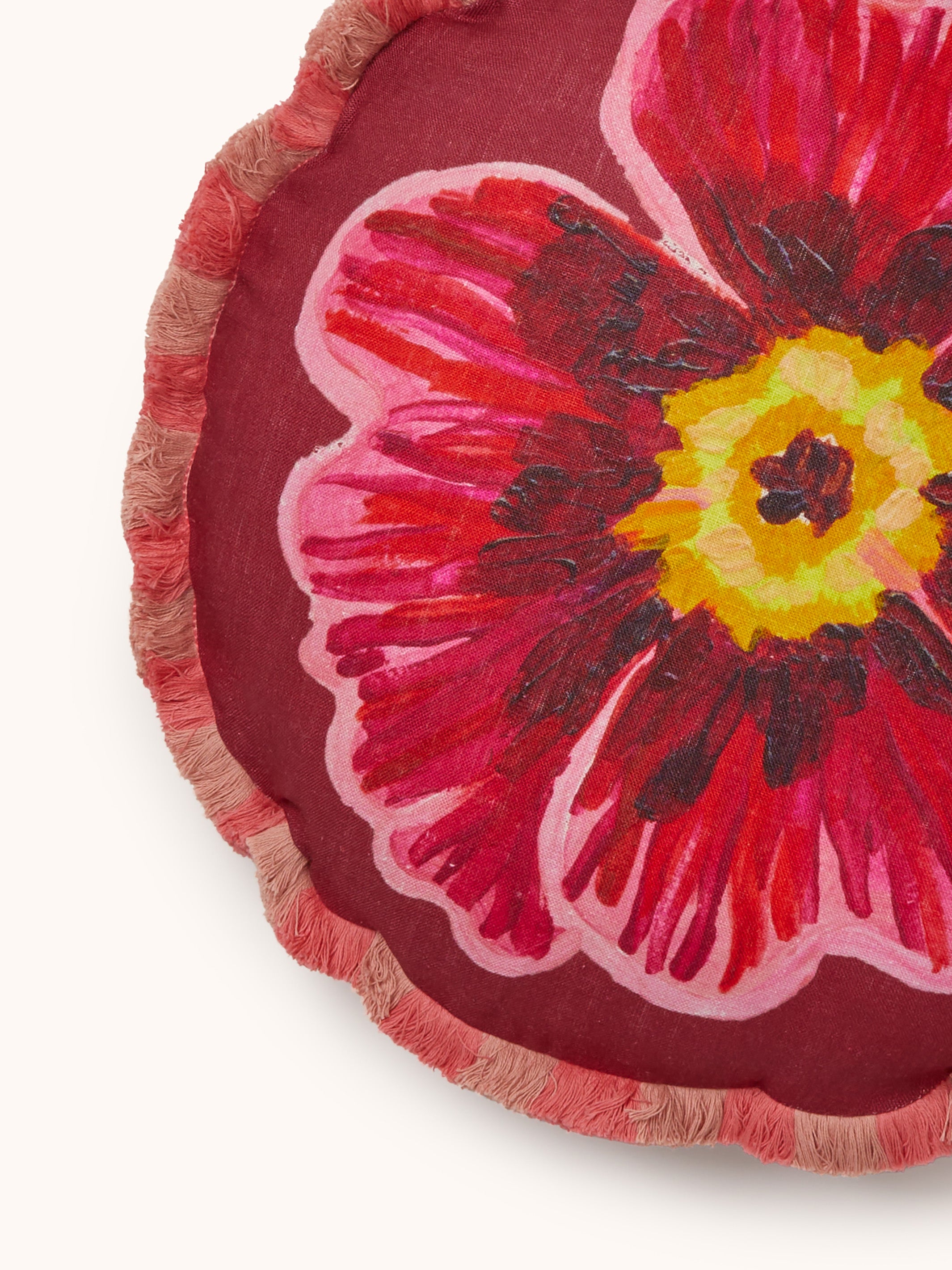 Floriana Pink Linen Cushion