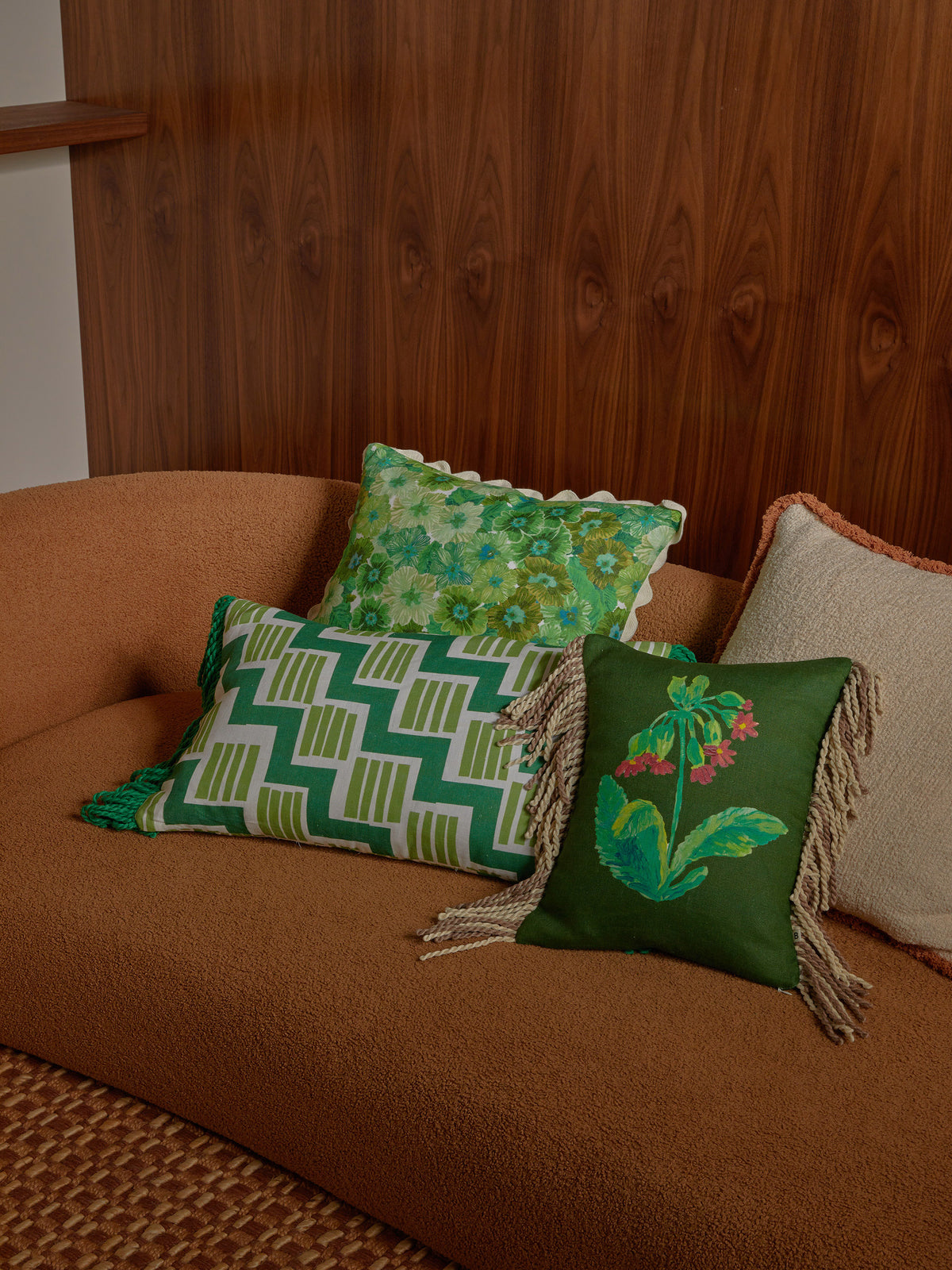 Primrose Green Linen Cushion