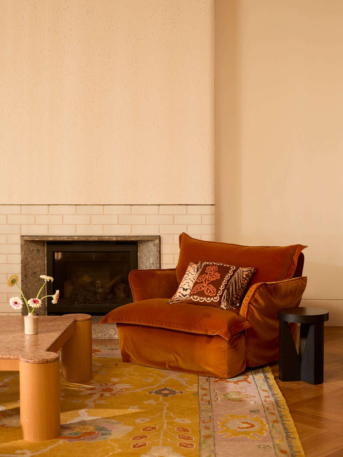 Martine Mini Brown Linen Cushion