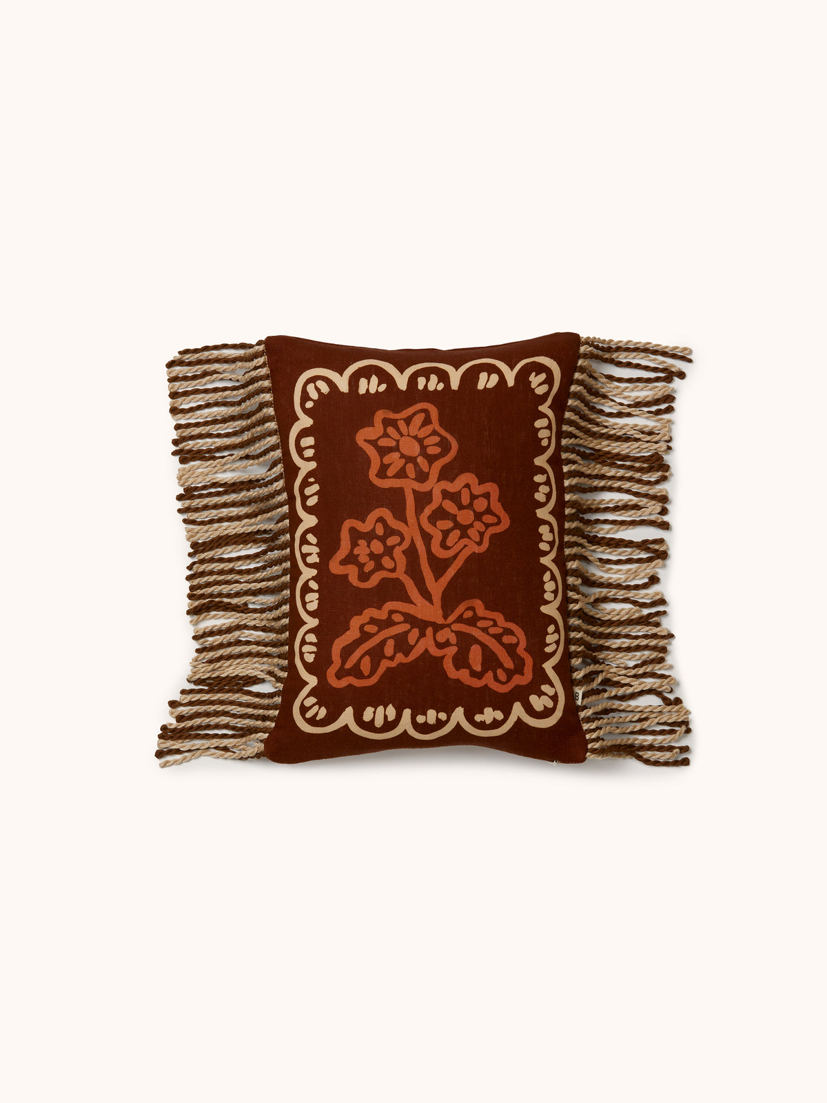 Martine Mini Brown Linen Cushion