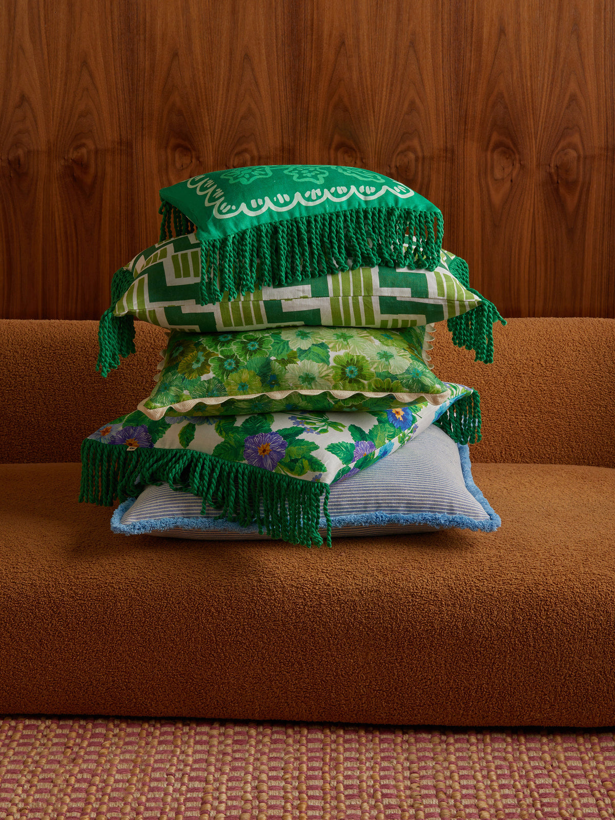 Primrose Green Linen Cushion