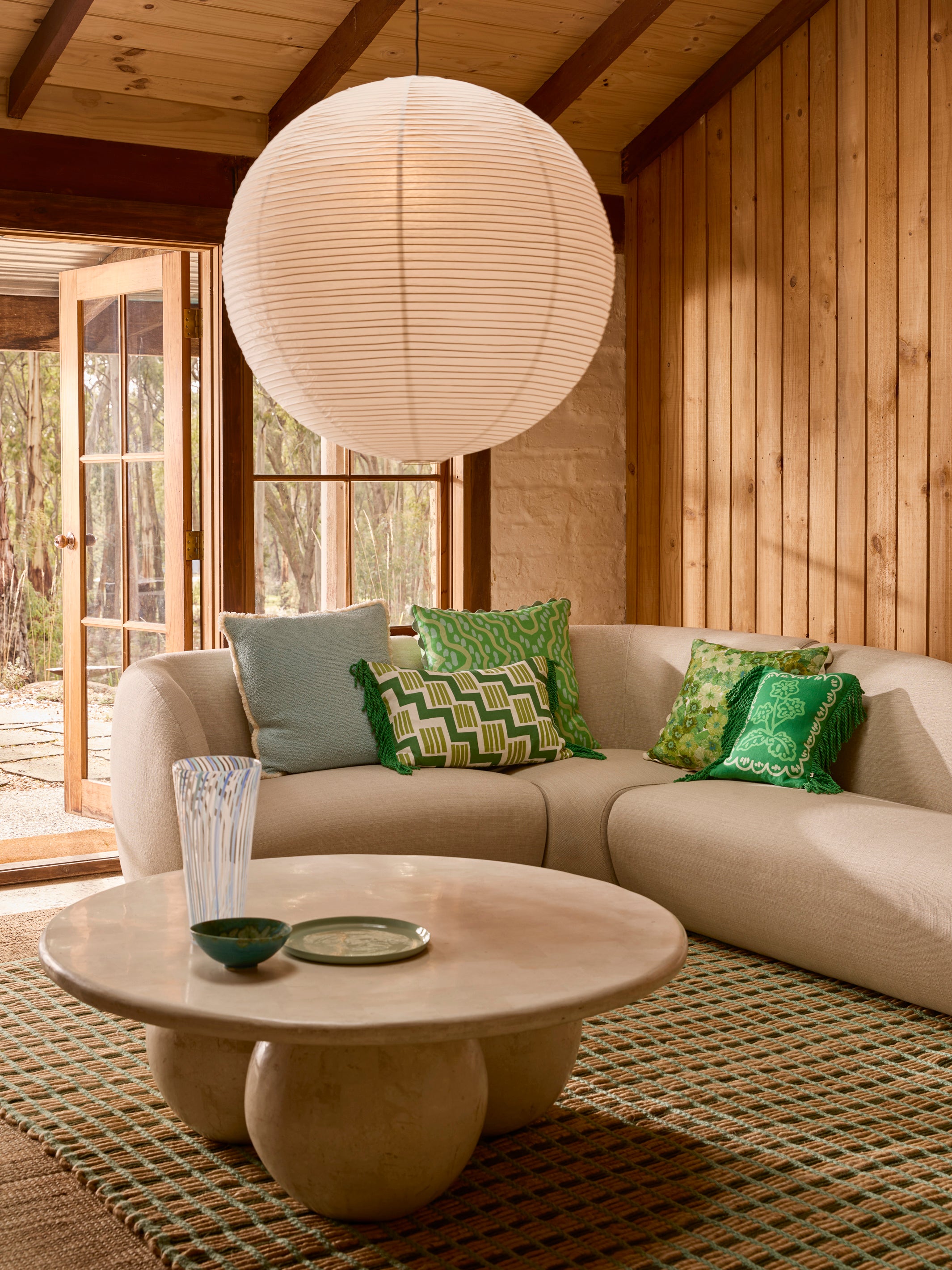 Primrose Green Linen Cushion