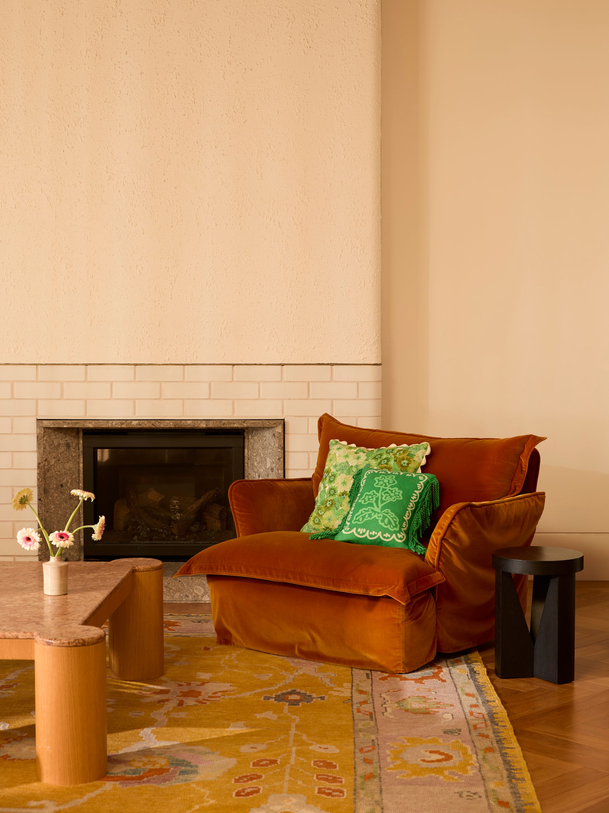 Primrose Green Linen Cushion