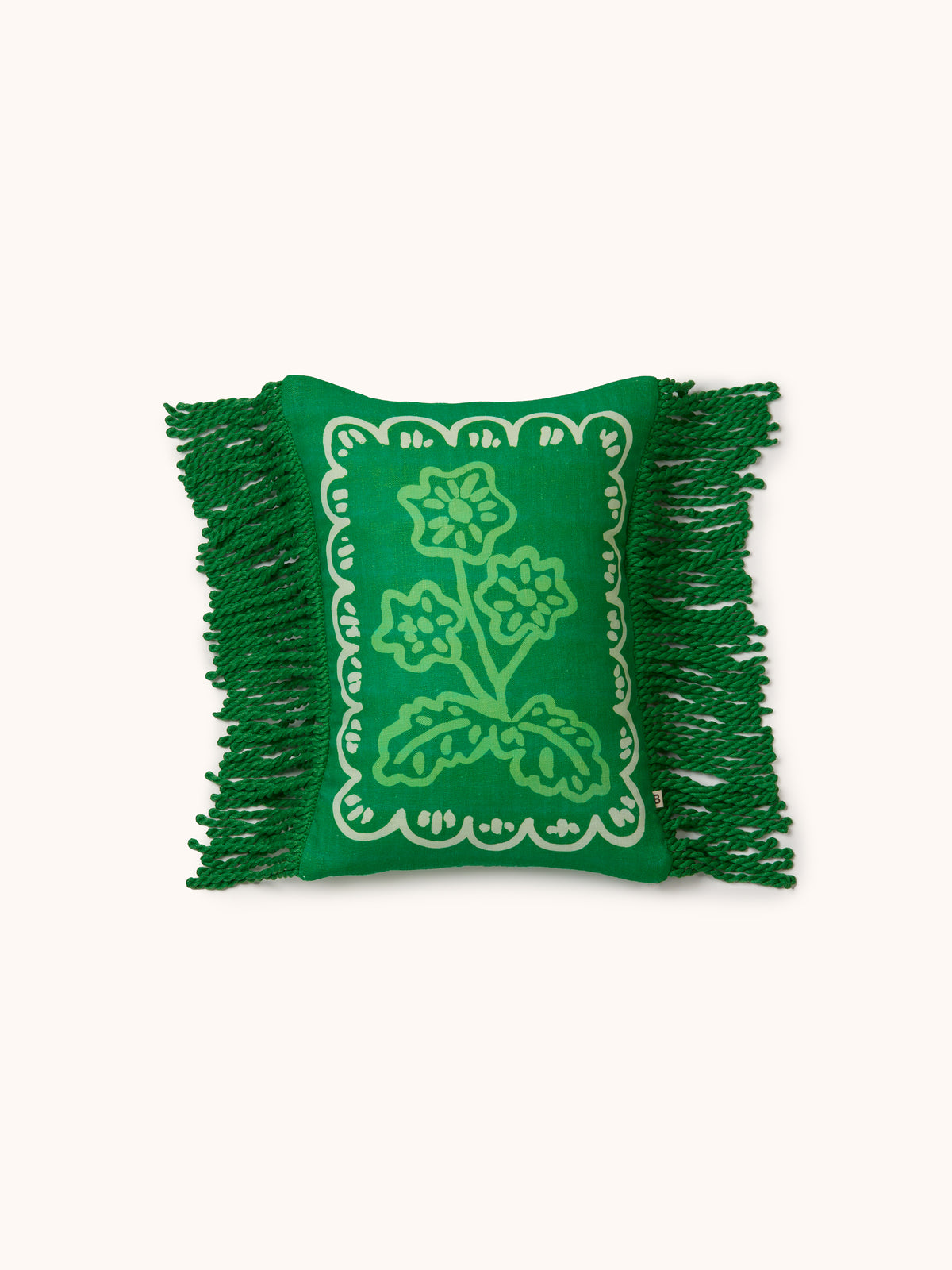 Martine Mini Green Linen Cushion