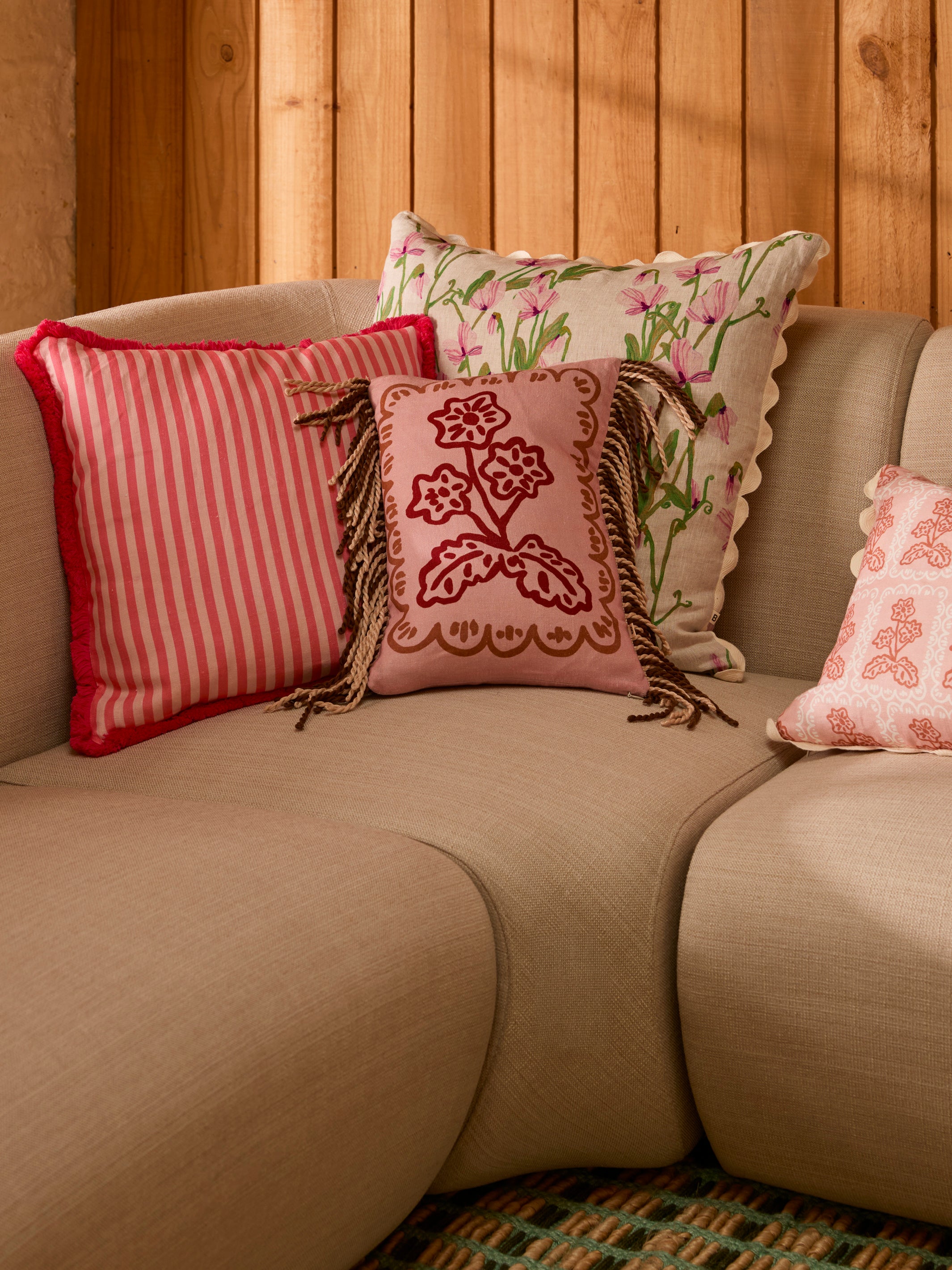 Martine Mini Buff Linen Cushion