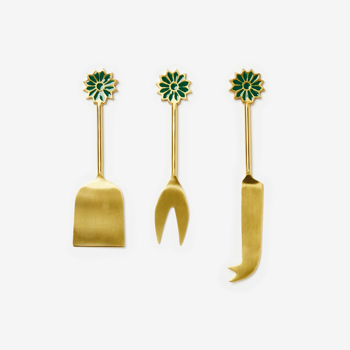 Petal Emerald Cheese Knives