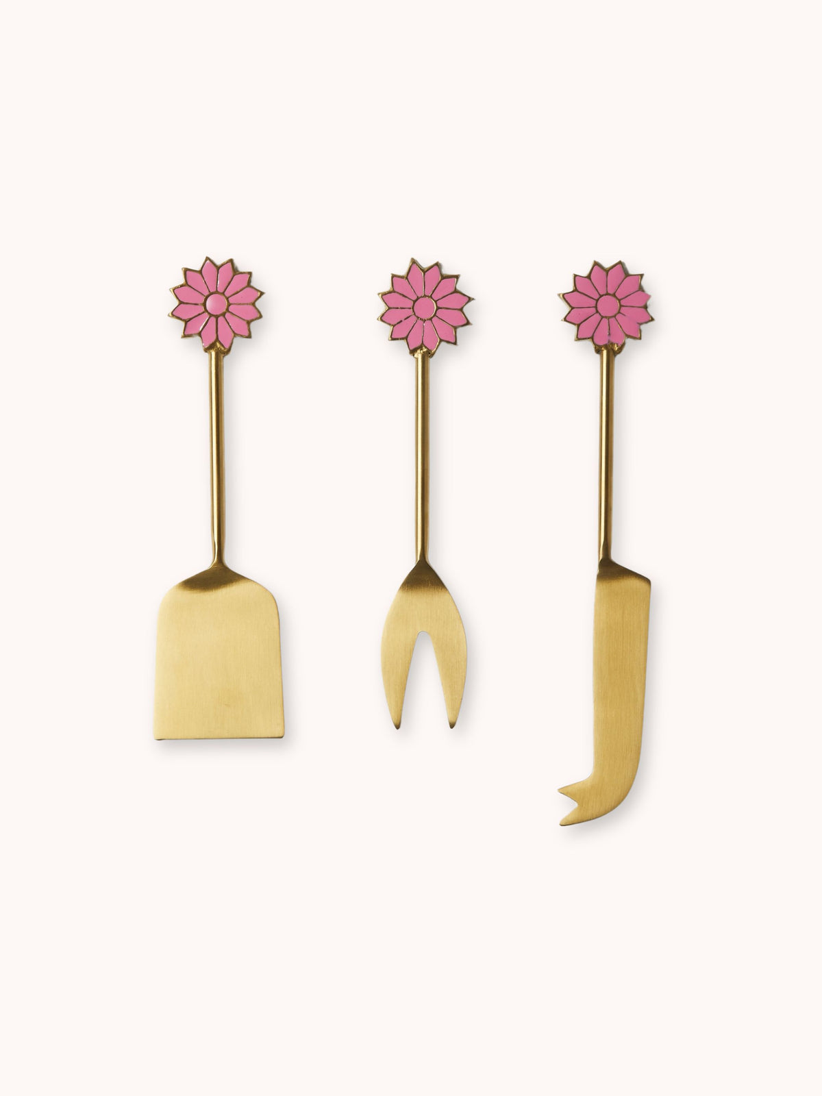 Petal Berry Brass Cheese Knife Set