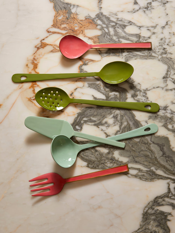 Enamel Mint Cake Server