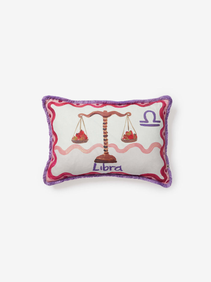 Libra Zodiac Linen Cushion