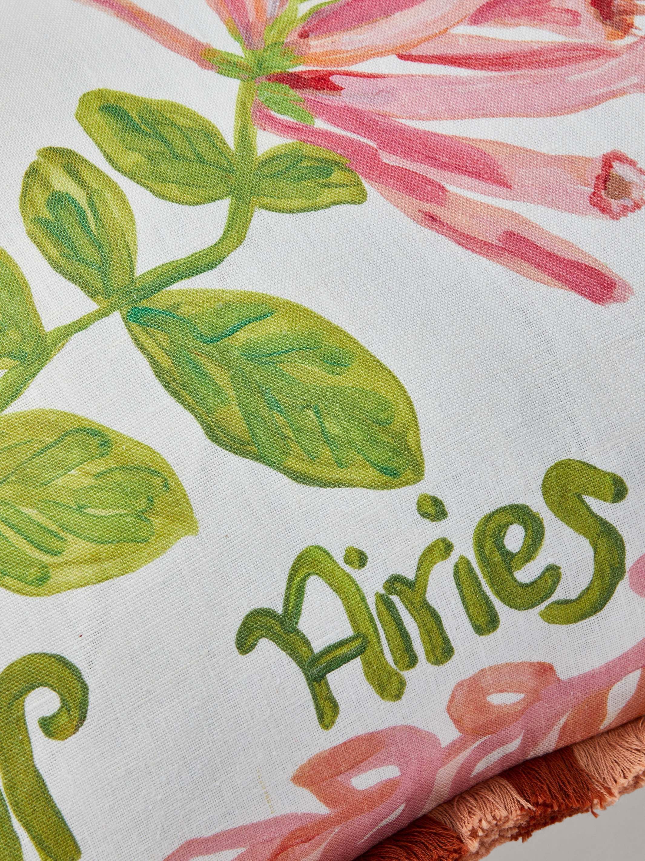 Aries Zodiac Linen Cushion