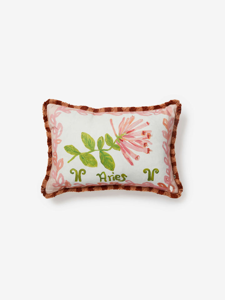 Aries Zodiac Linen Cushion