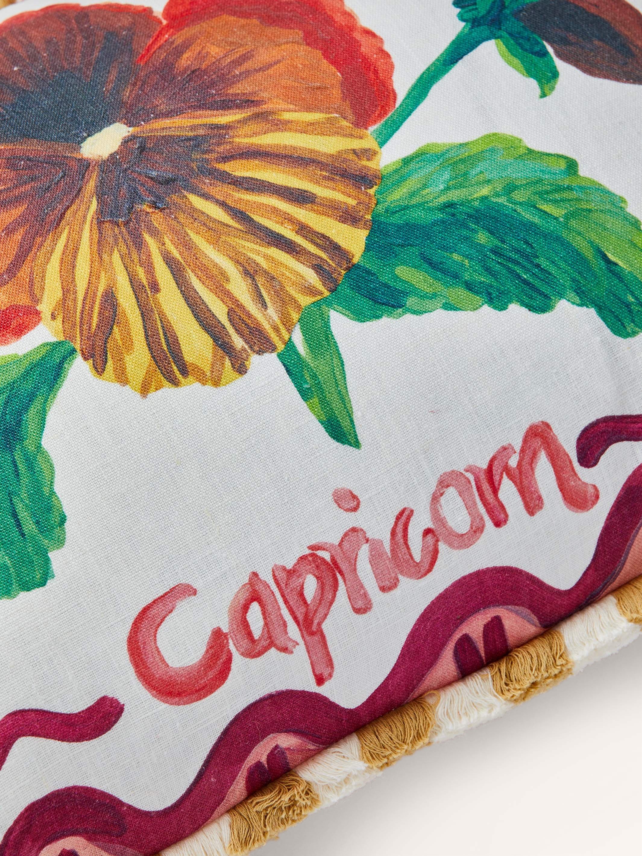 Capricorn Zodiac Linen Cushion - Almost Perfect