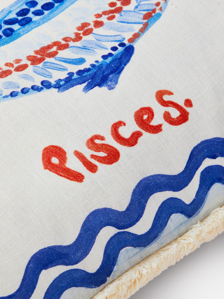 Pisces Zodiac Linen Cushion