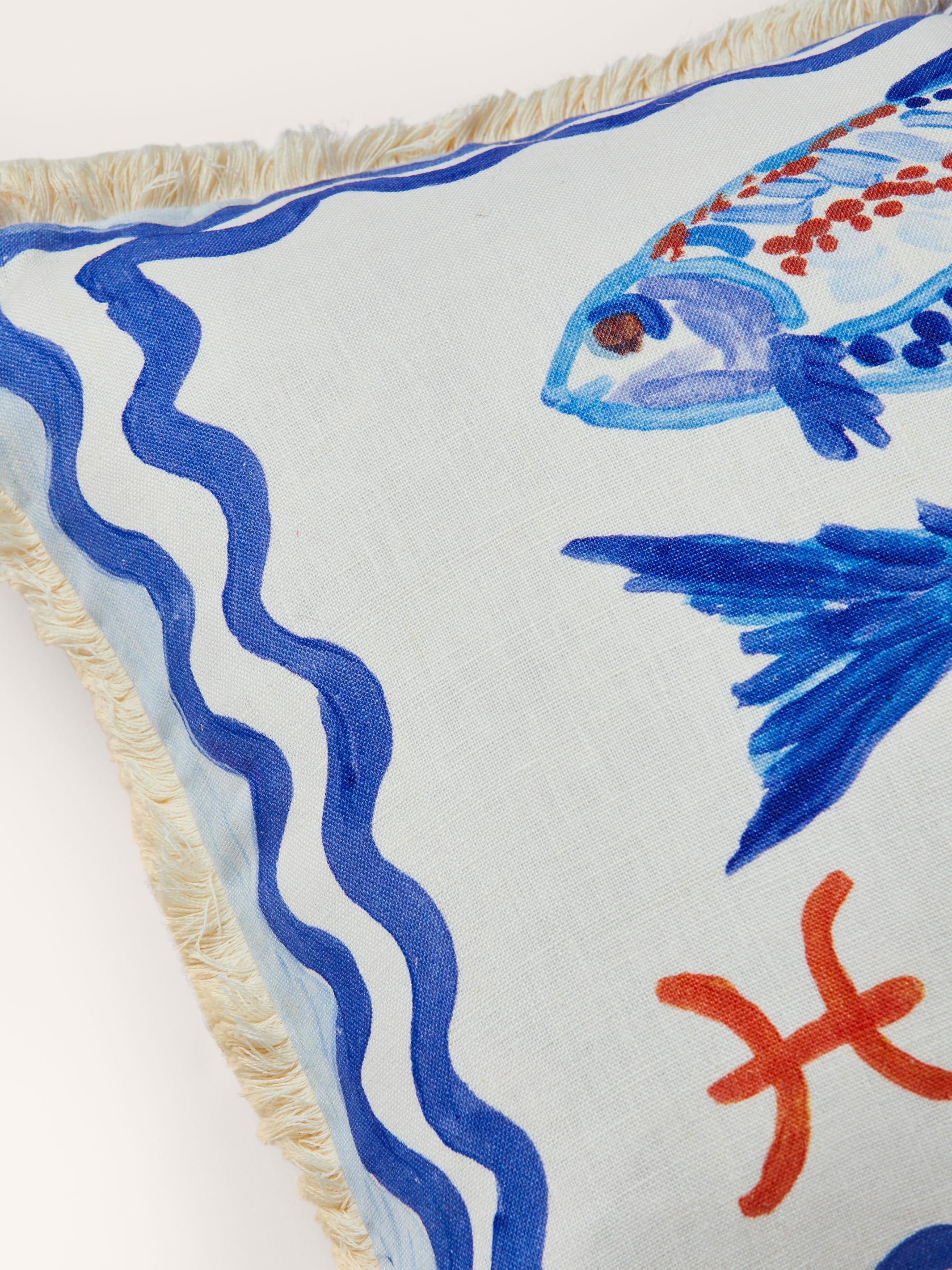 Pisces Zodiac Linen Cushion