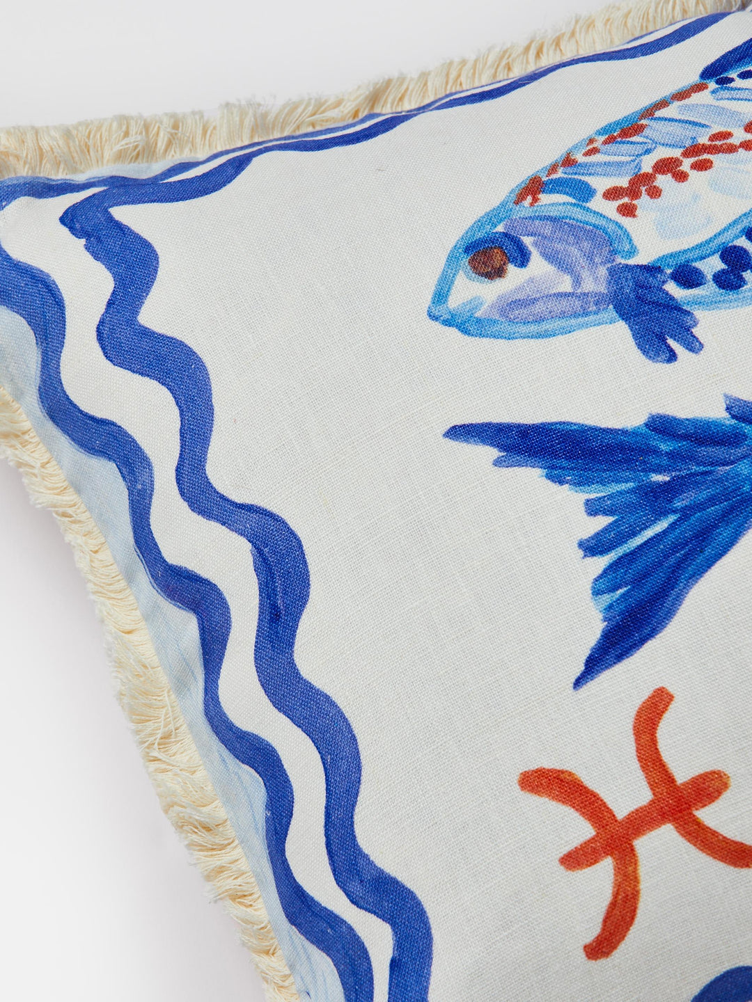 Pisces Zodiac Linen Cushion