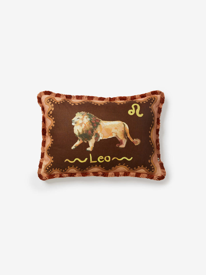 Leo Zodiac Linen Cushion