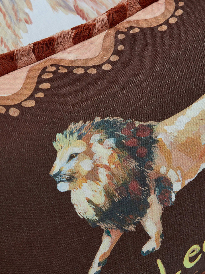 Leo Zodiac Linen Cushion