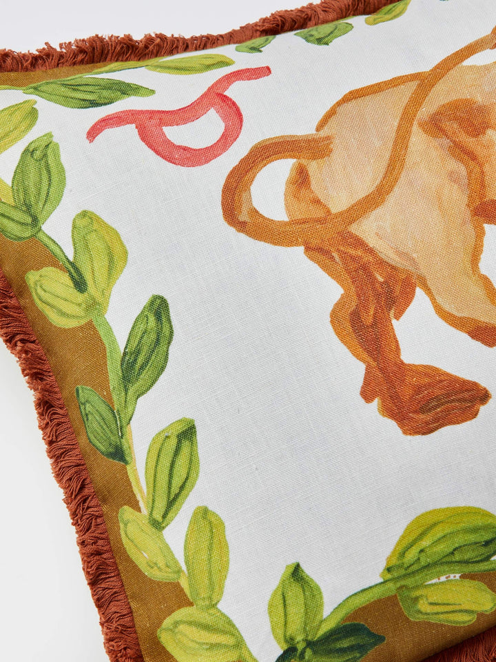 Taurus Zodiac Linen Cushion