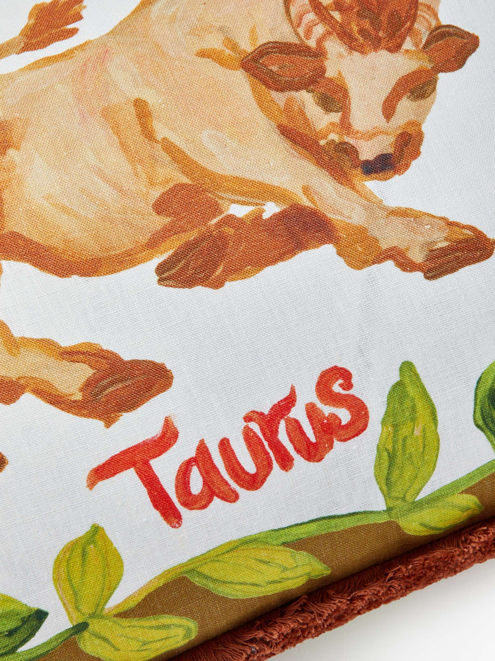 Taurus Zodiac Linen Cushion