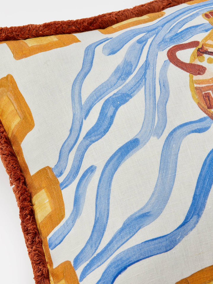 Aquarius Zodiac Linen Cushion