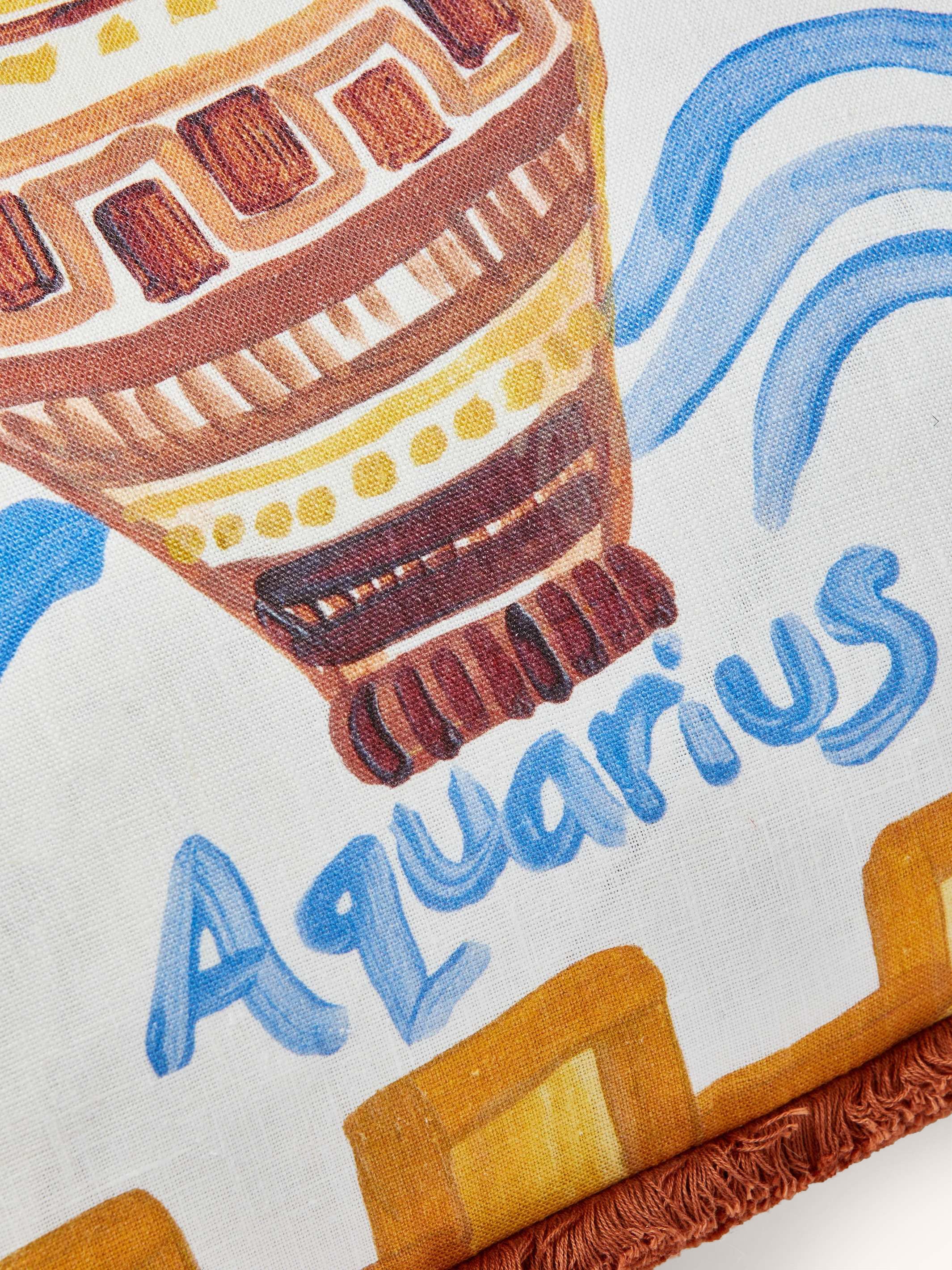 Aquarius Zodiac Linen Cushion