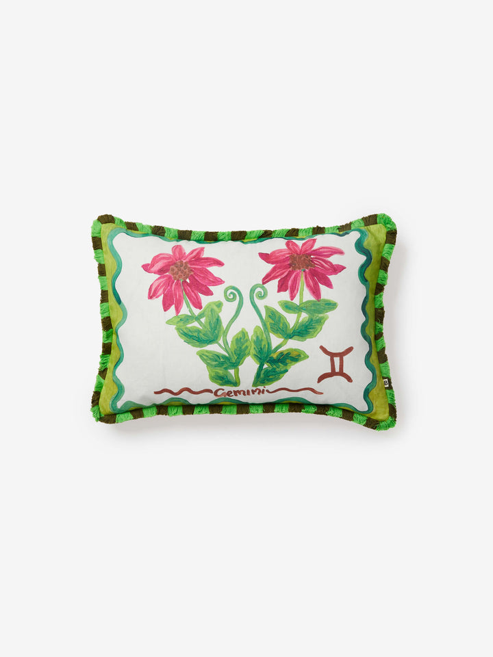Gemini Zodiac Linen Cushion