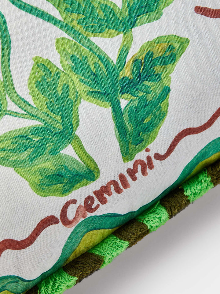 Gemini Zodiac Linen Cushion