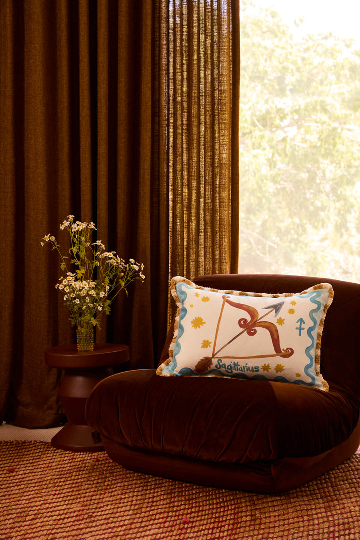 Sagittarius Zodiac Linen Cushion