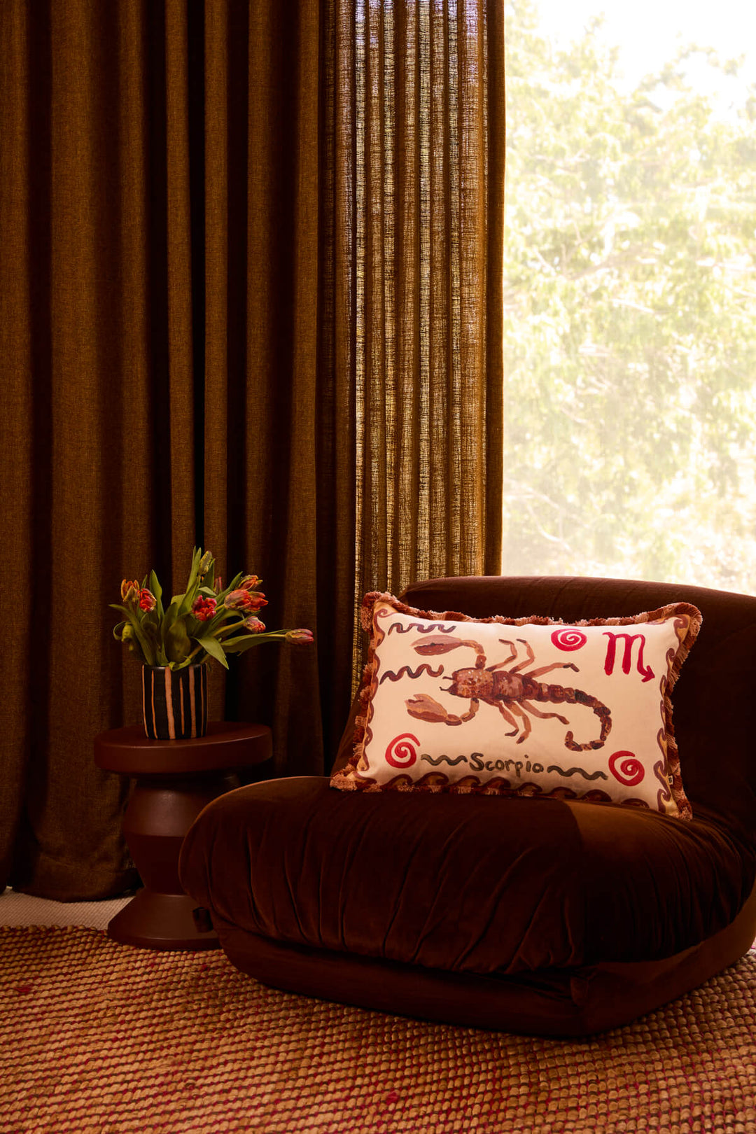 Scorpio Zodiac Linen Cushion