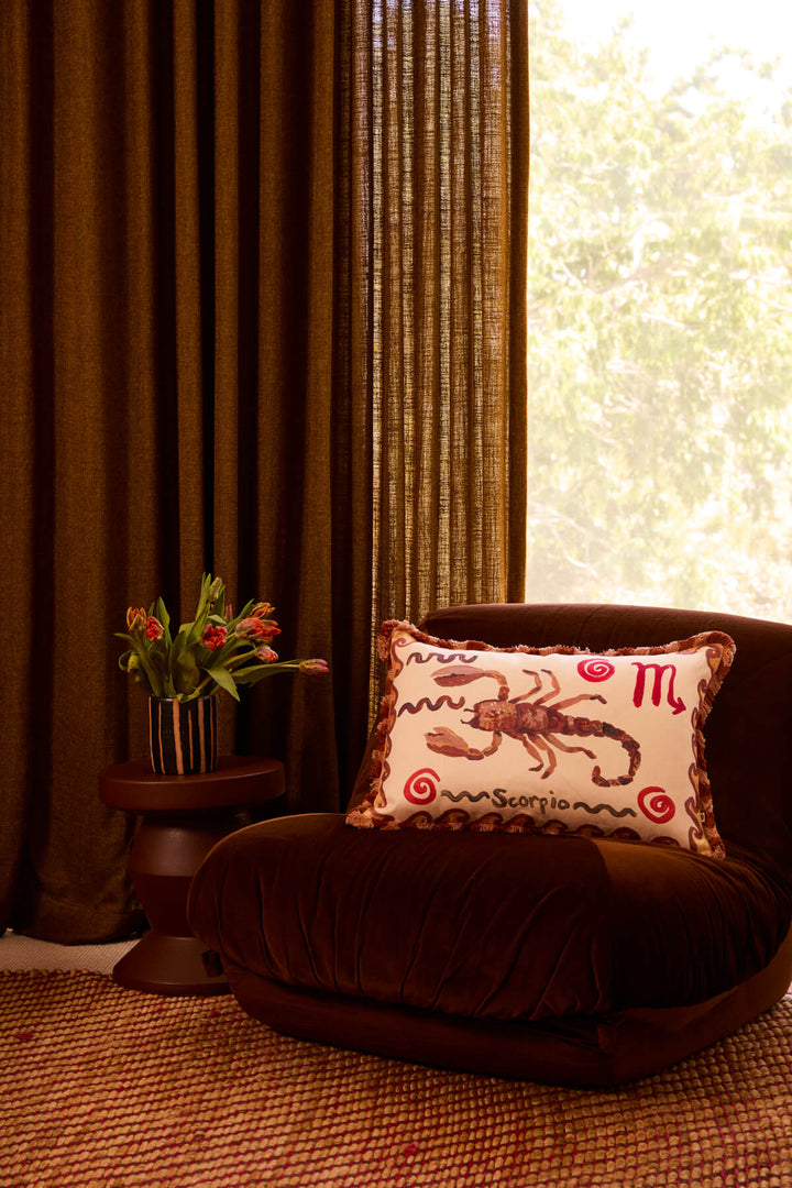 Scorpio Zodiac Linen Cushion
