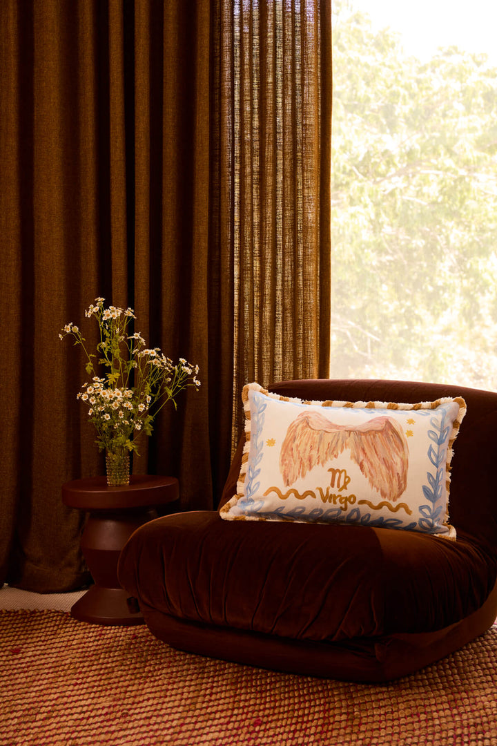 Virgo Zodiac Linen Cushion