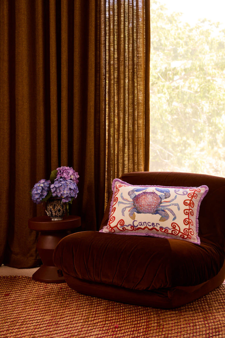 Cancer Zodiac Linen Cushion