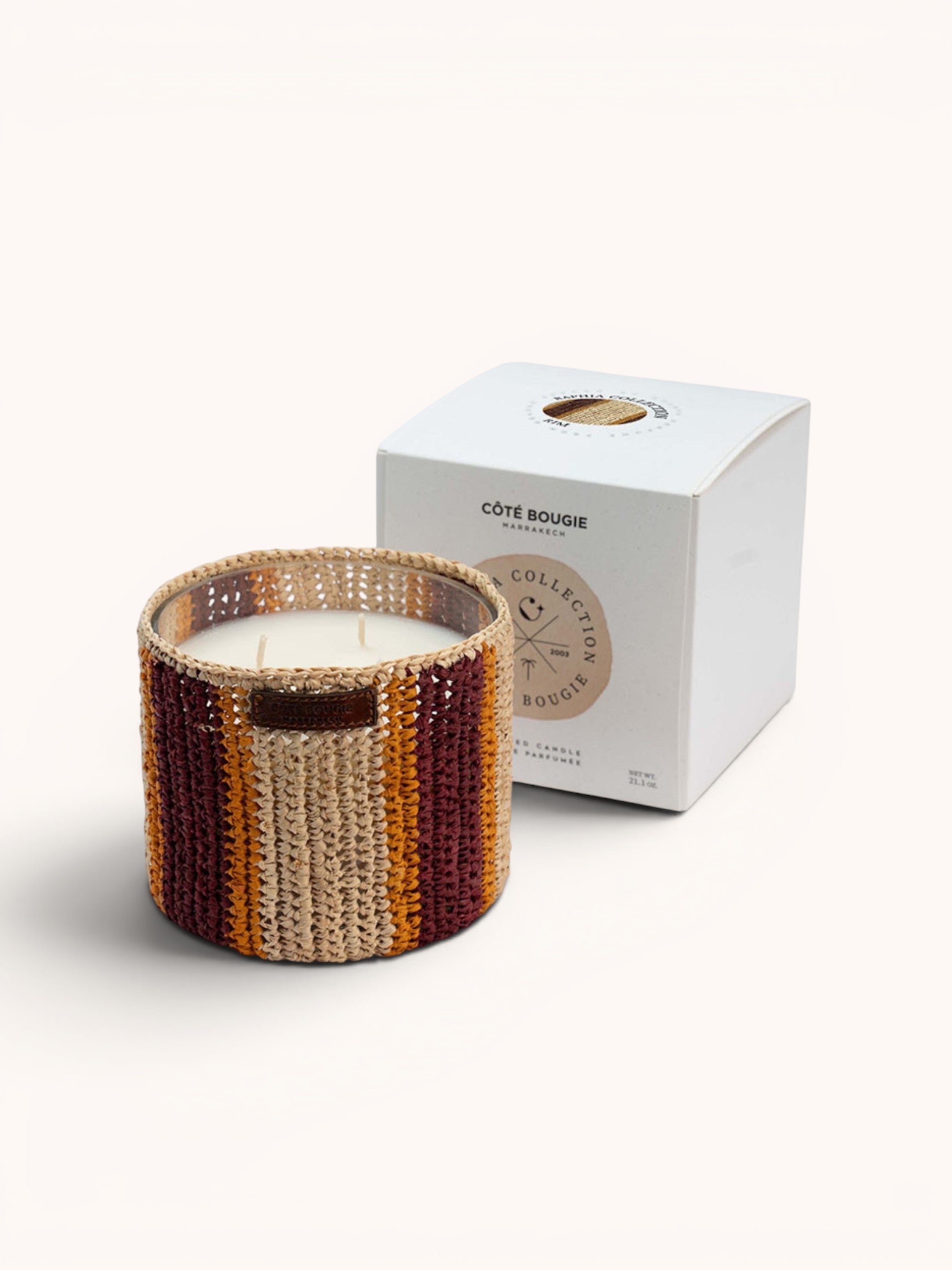 Raffia Rim Date Scented Candle