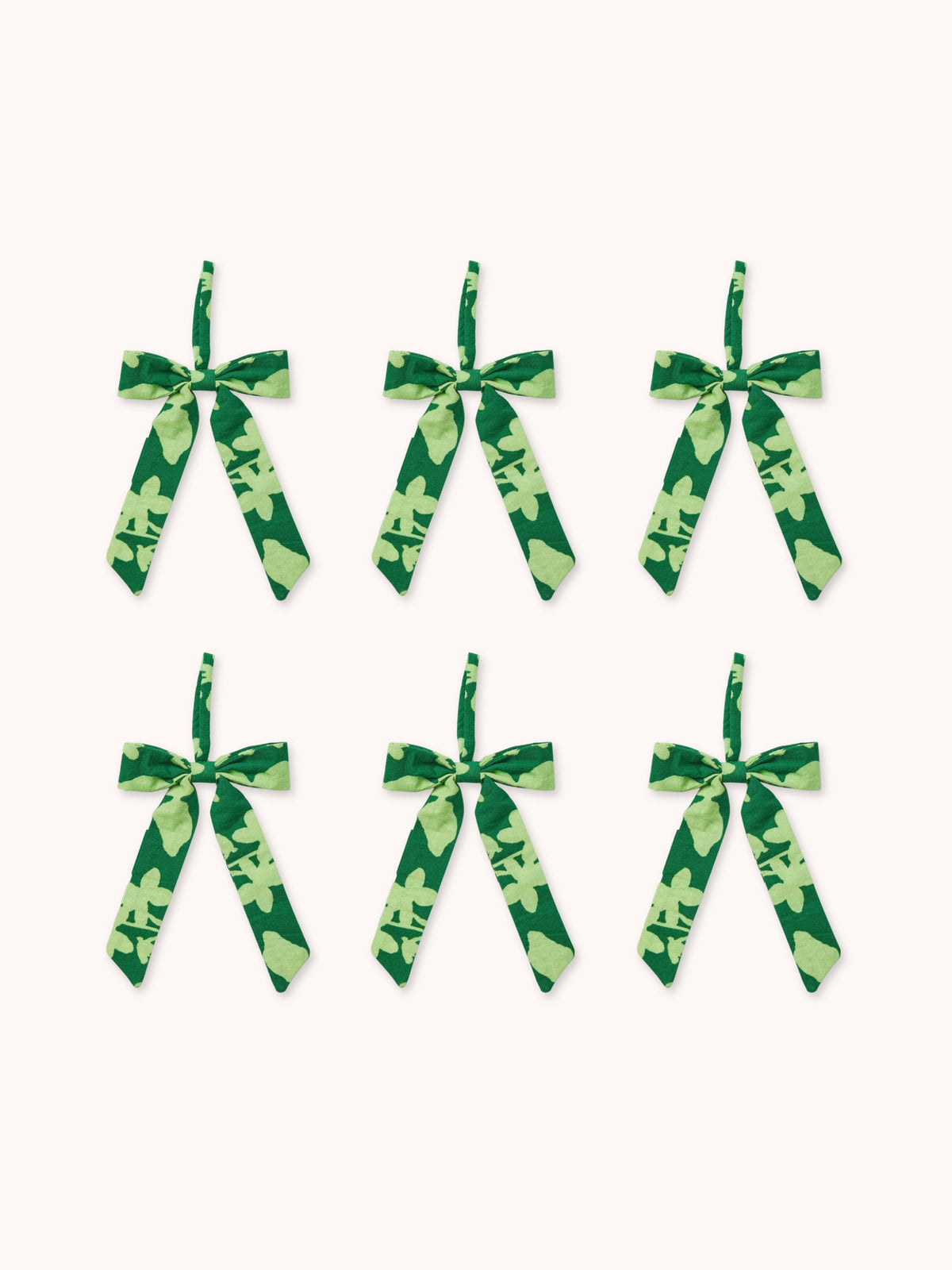 Floral Green Bow Christmas Decoration Set