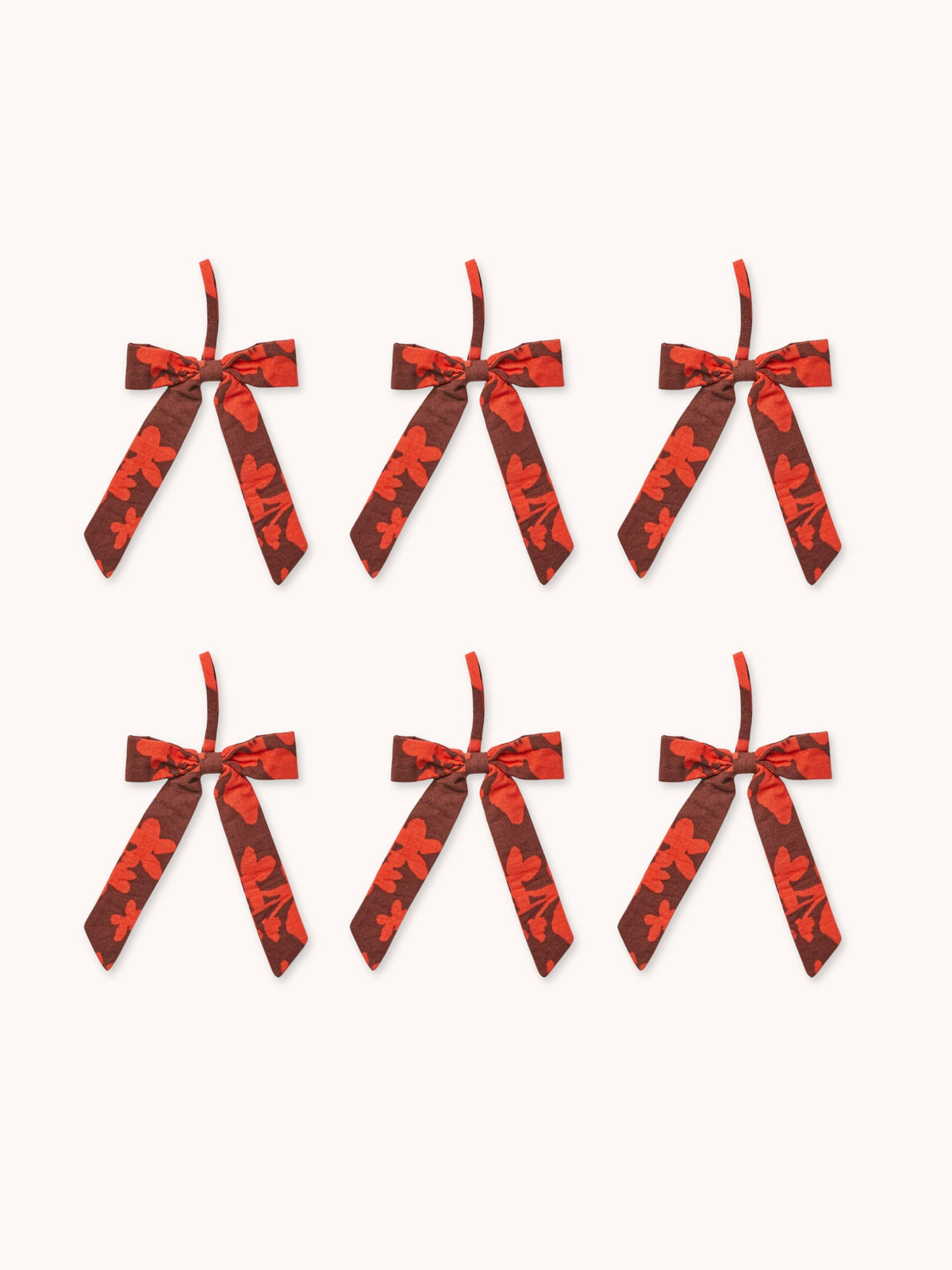Floral Rust Bow Christmas Decoration Set