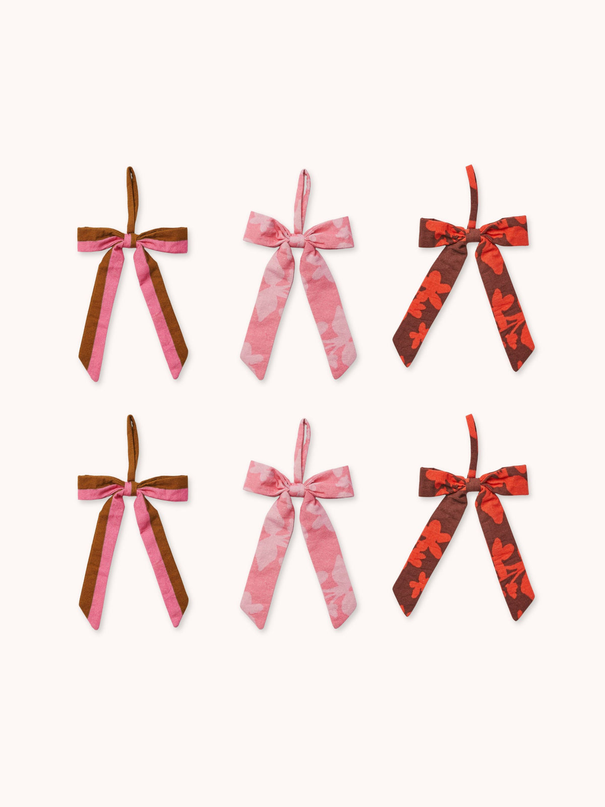 Mixed Pink Bow Christmas Decoration Set