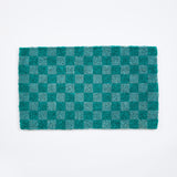 Checkers Green Door Mat