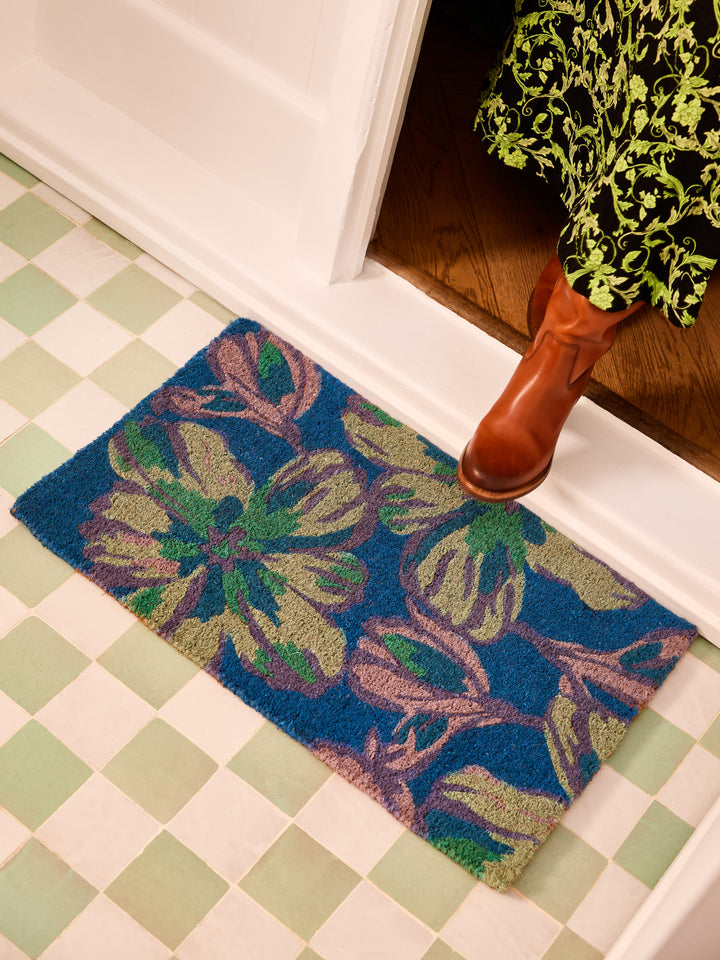 Tulip Blue Door Mat