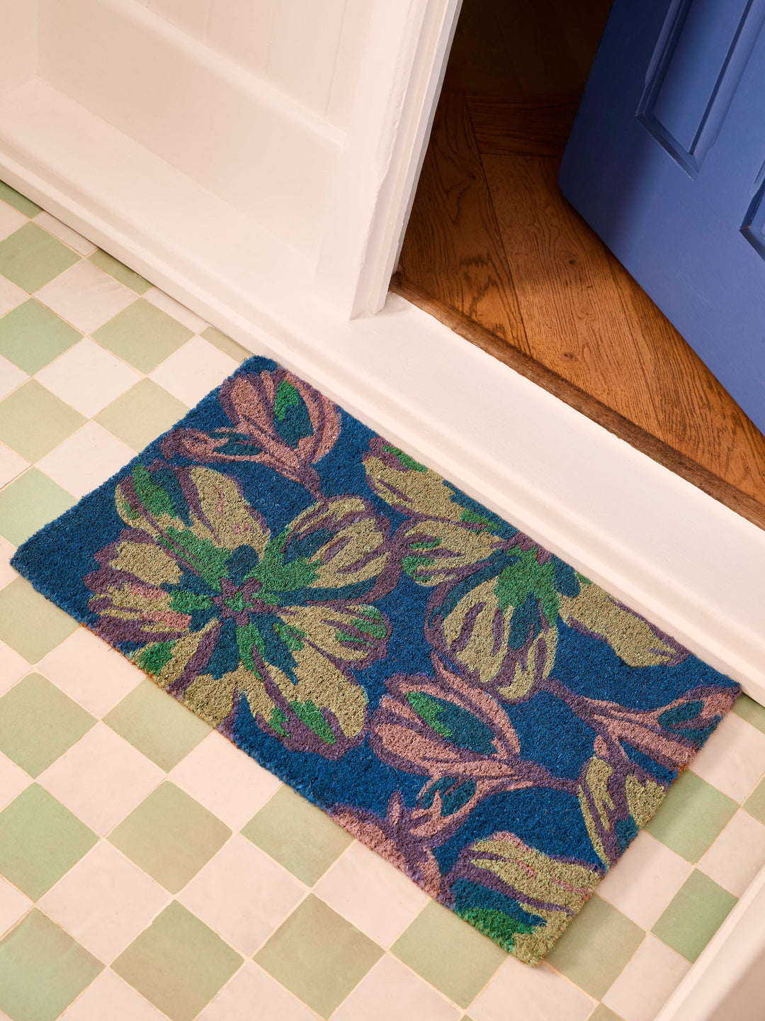 Tulip Blue Door Mat