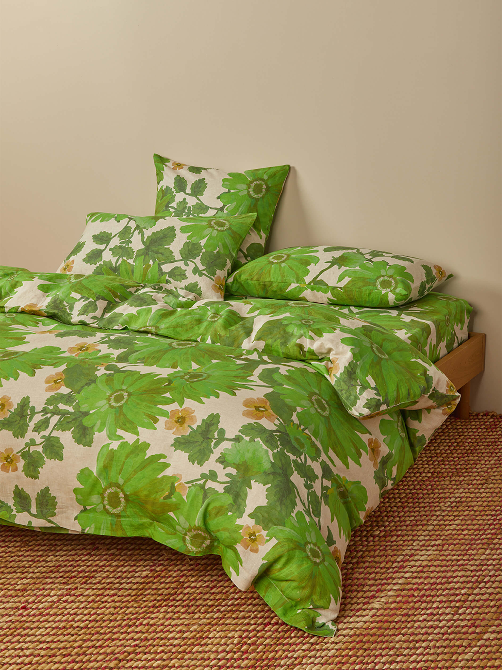 Marigold Leaf Linen Quilt Cover