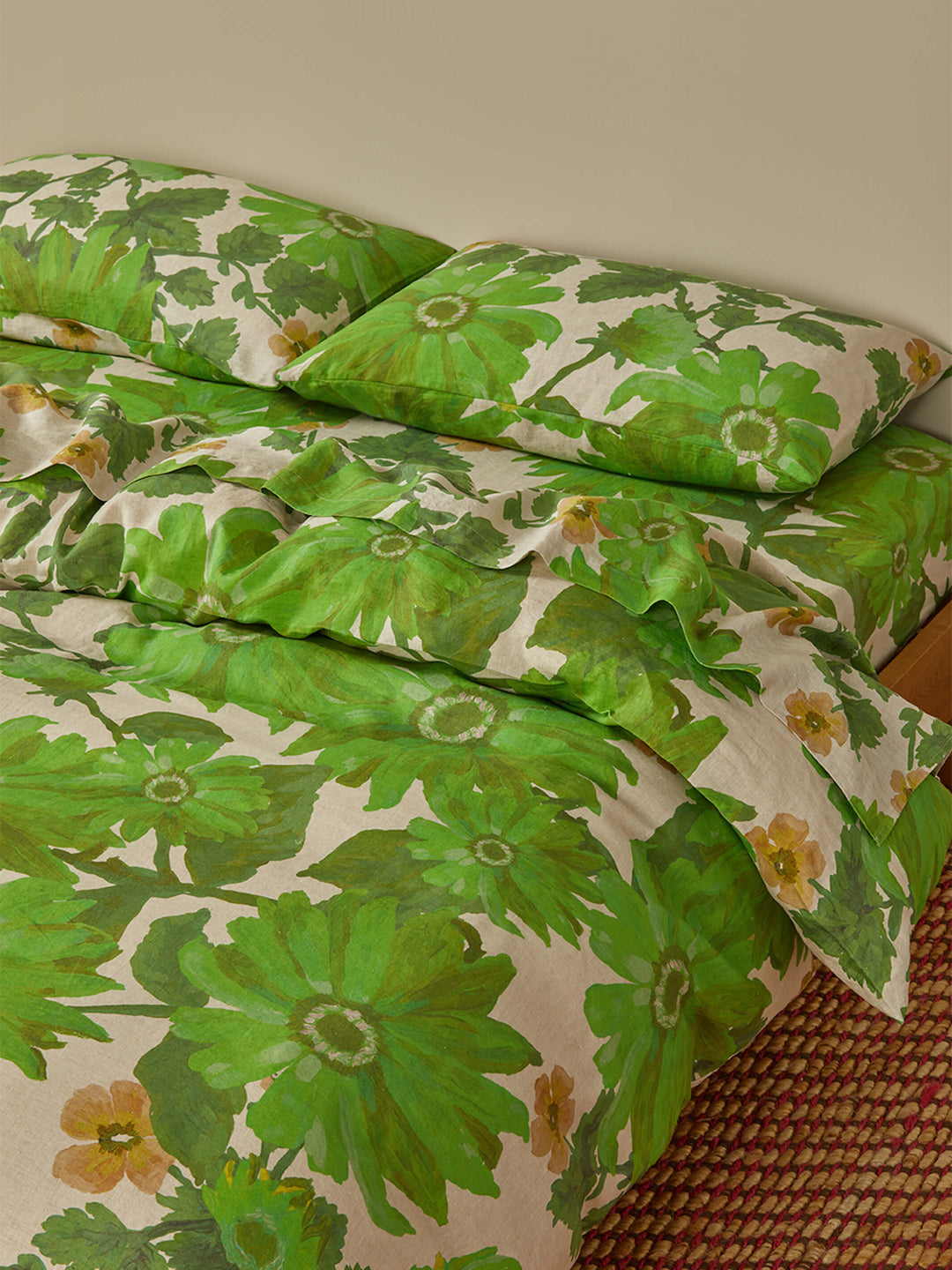 Marigold Leaf Linen Quilt Cover