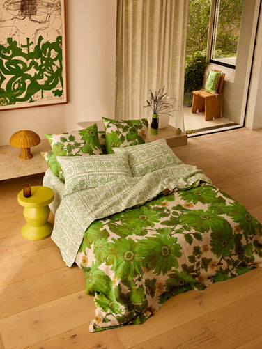 Marigold Leaf Linen Quilt Cover