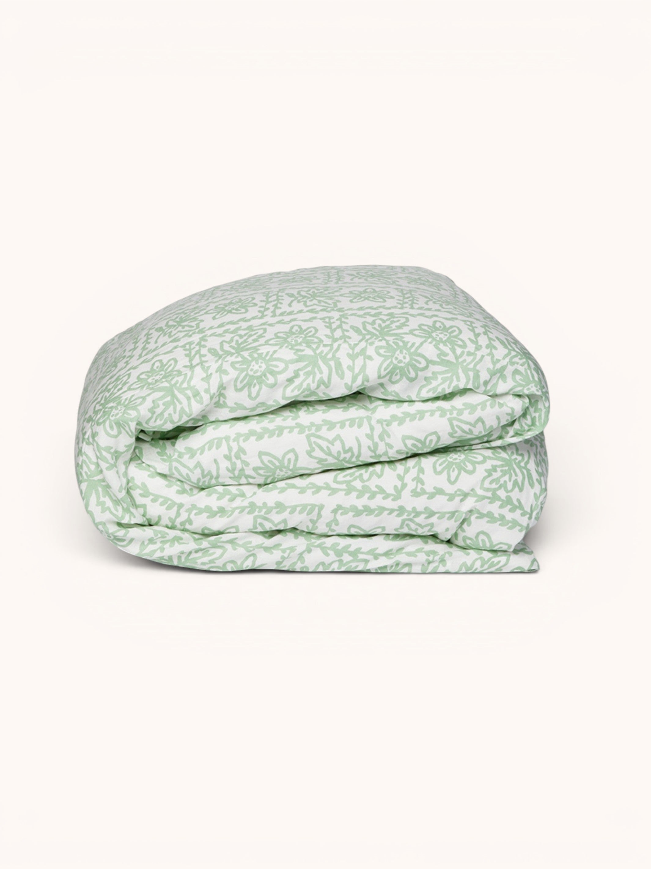 Daisy Sage Linen Quilt Cover