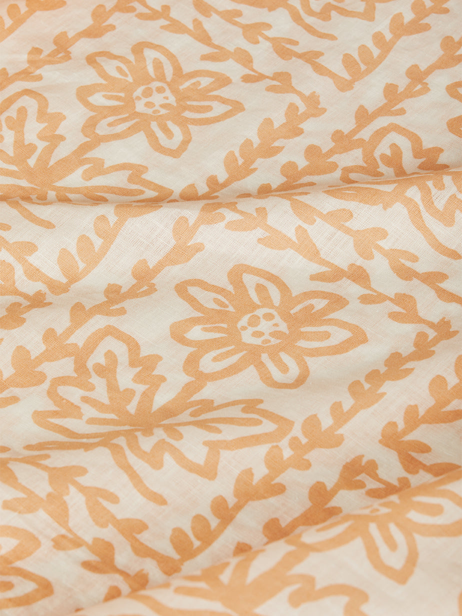 Daisy Buff Linen Quilt Cover