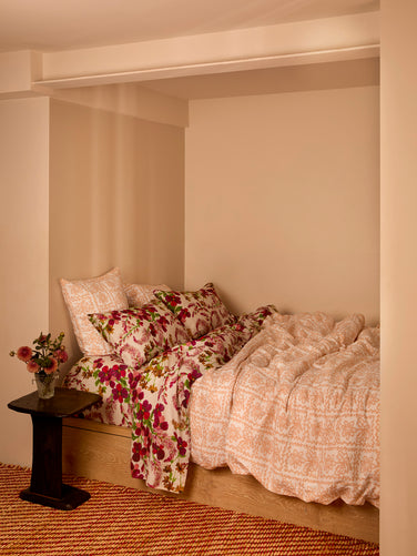 Daisy Buff Linen Quilt Cover